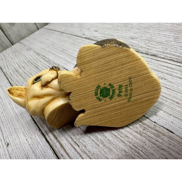 Vtg Harmony Kingdom Pot Belly's "Pete" Cat Kitten Figurine 2003 Hidden Yarn - Picture 6 of 11
